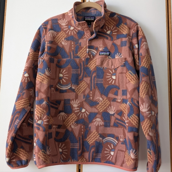 Patagonia Synchilla Snap-T Fleece Pullover M Canyon Block Big Sisu Brown - Picture 6 of 16